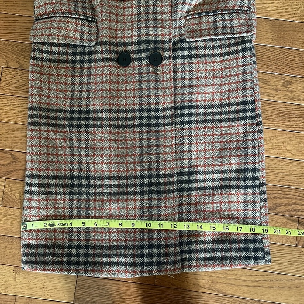 Wonderful Retro Plaid Wool-Blend Coat Size Small - Picture 8 of 16
